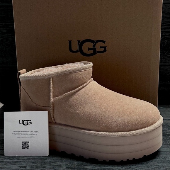 UGG Classic Ultra Mini Platform Boots Driftwood - Picture 1 of 1
